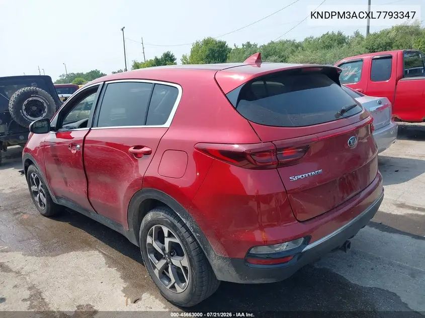 2020 Kia Sportage Lx VIN: KNDPM3ACXL7793347 Lot: 45663000