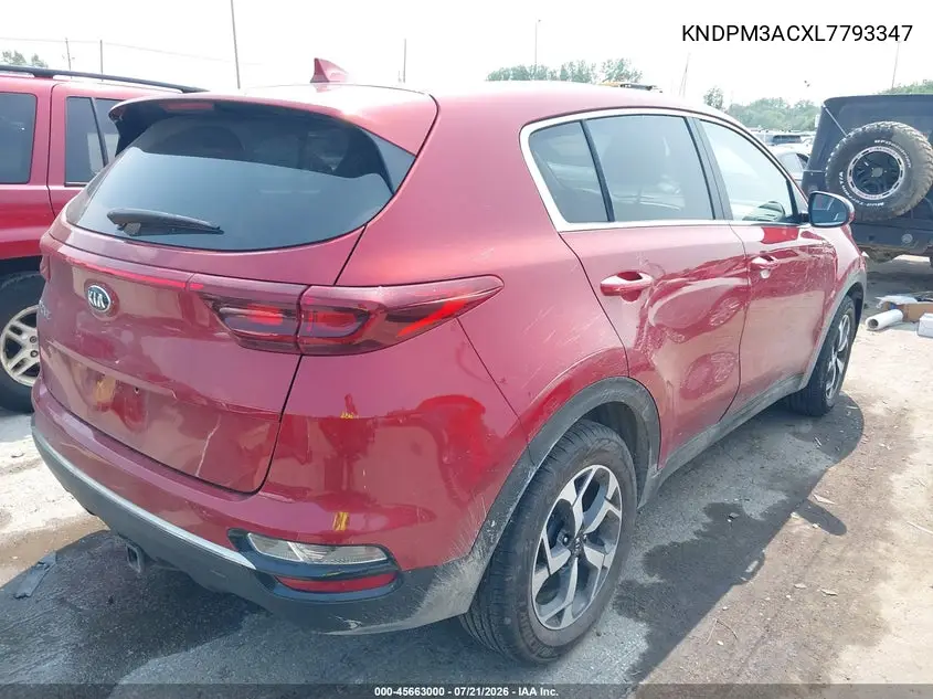 2020 Kia Sportage Lx VIN: KNDPM3ACXL7793347 Lot: 45663000