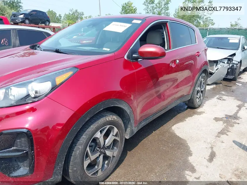 2020 Kia Sportage Lx VIN: KNDPM3ACXL7793347 Lot: 45663000
