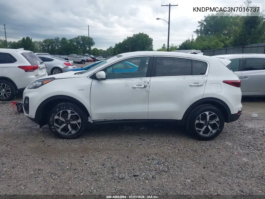 2022 Kia Sportage Lx VIN: KNDPMCAC3N7016737 Lot: 45682994