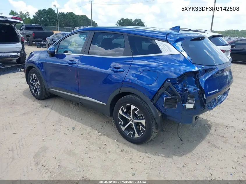 2024 Kia Sportage Ex VIN: 5XYK33DF3RG142608 Lot: 45661102