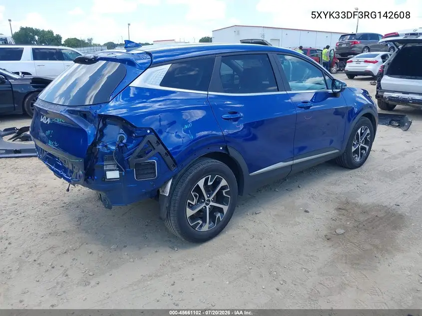 2024 Kia Sportage Ex VIN: 5XYK33DF3RG142608 Lot: 45661102