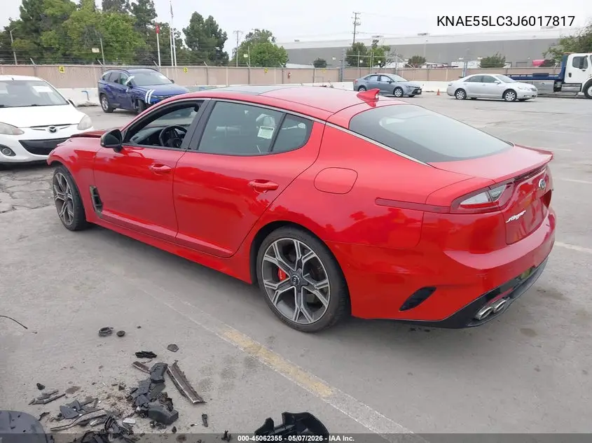 2018 Kia Stinger Gt2 VIN: KNAE55LC3J6017817 Lot: 45062355