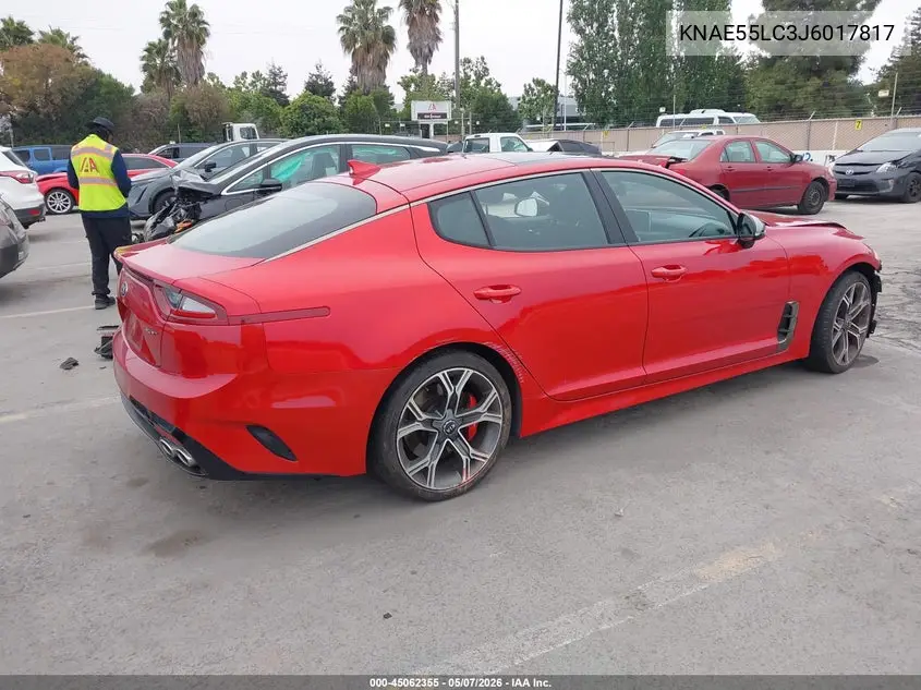 2018 Kia Stinger Gt2 VIN: KNAE55LC3J6017817 Lot: 45062355