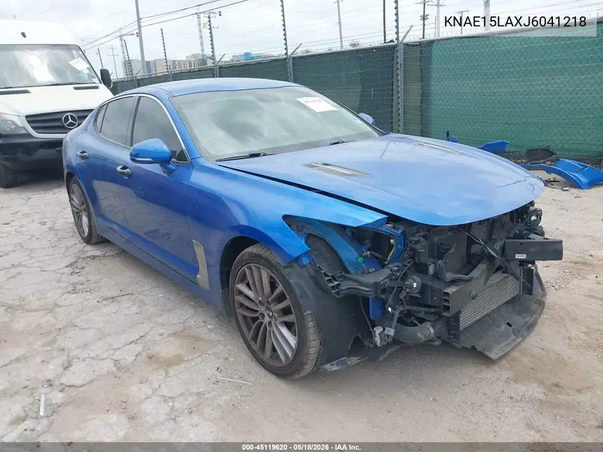 2018 Kia Stinger VIN: KNAE15LAXJ6041218 Lot: 45119620