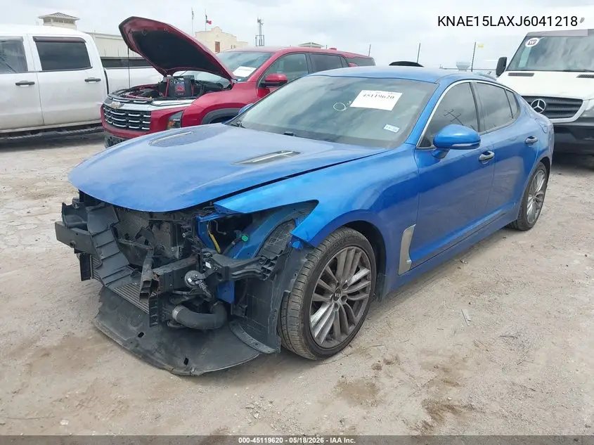 2018 Kia Stinger VIN: KNAE15LAXJ6041218 Lot: 45119620