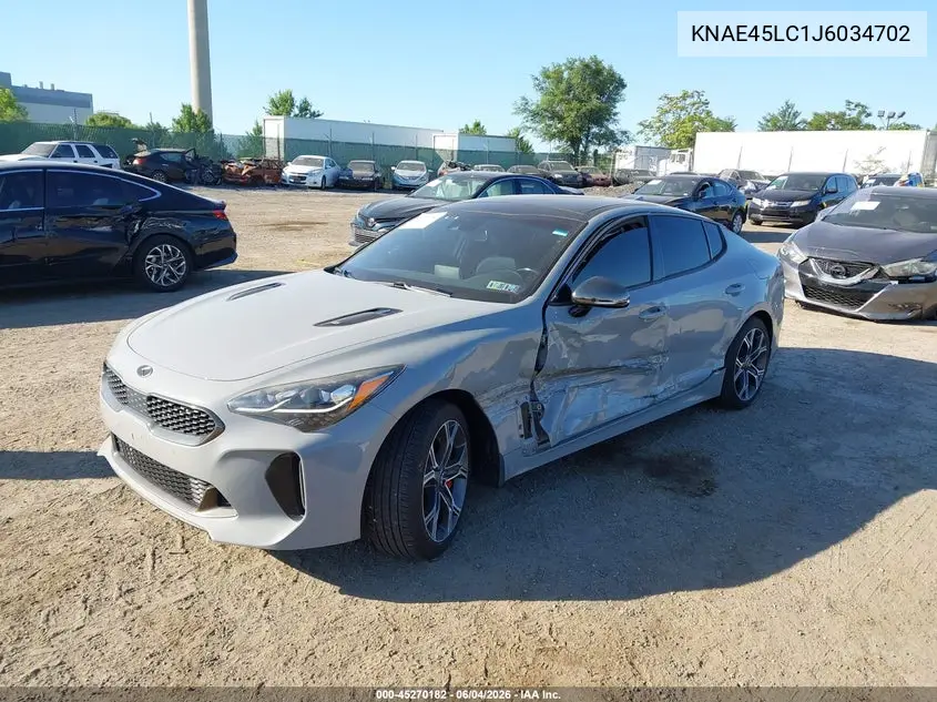 2018 Kia Stinger Gt1 VIN: KNAE45LC1J6034702 Lot: 45270182