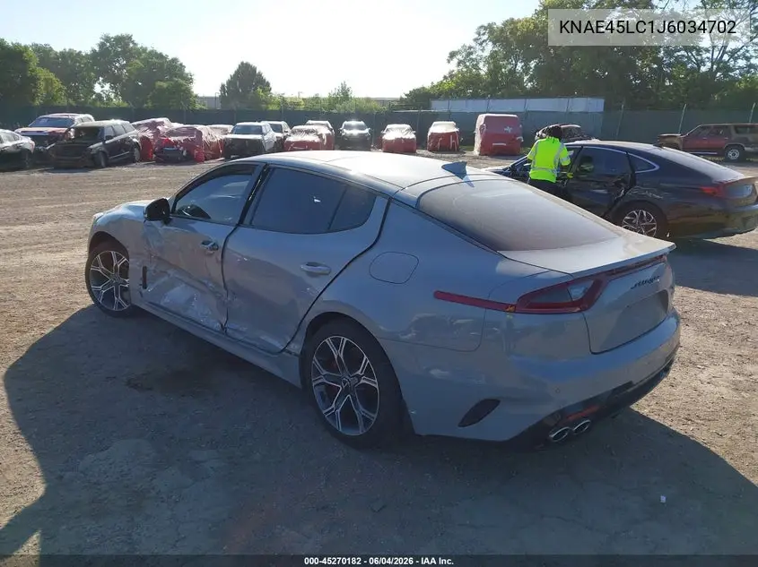 2018 Kia Stinger Gt1 VIN: KNAE45LC1J6034702 Lot: 45270182