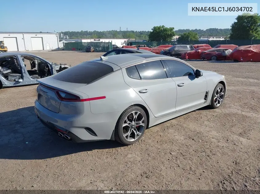 2018 Kia Stinger Gt1 VIN: KNAE45LC1J6034702 Lot: 45270182