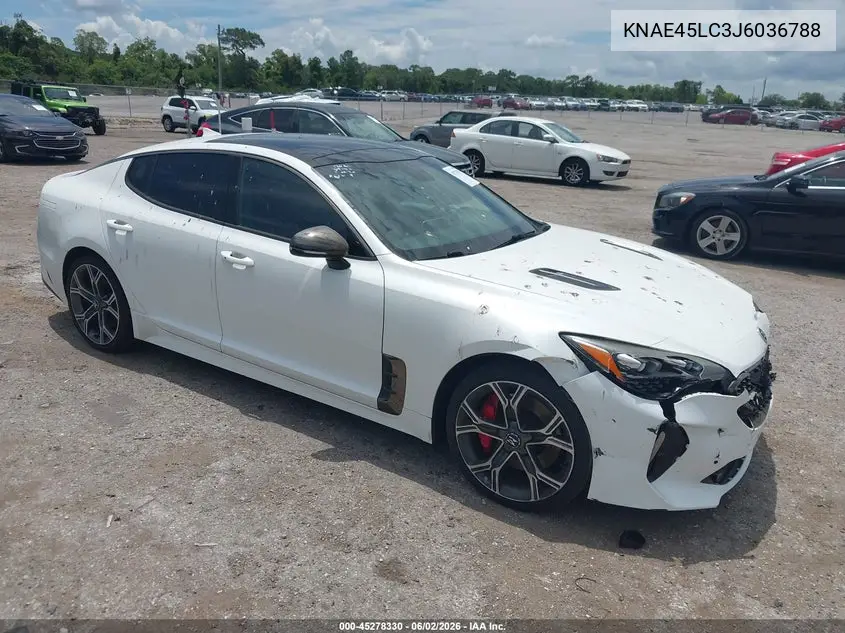 2018 Kia Stinger Gt1 VIN: KNAE45LC3J6036788 Lot: 45278330