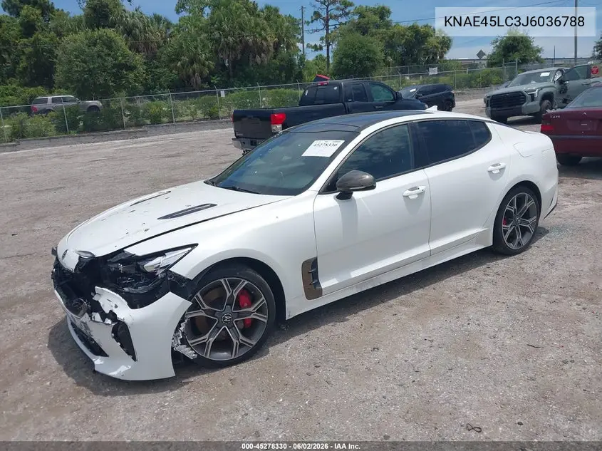 2018 Kia Stinger Gt1 VIN: KNAE45LC3J6036788 Lot: 45278330