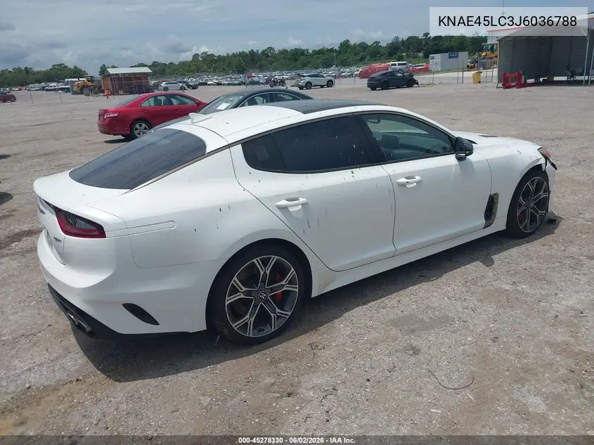 2018 Kia Stinger Gt1 VIN: KNAE45LC3J6036788 Lot: 45278330