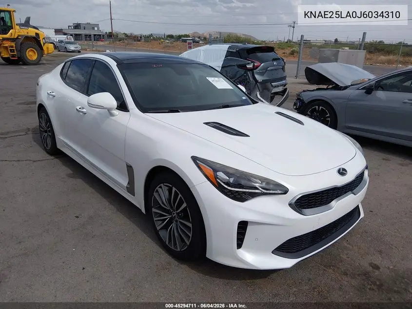 2018 Kia Stinger Premium VIN: KNAE25LA0J6034310 Lot: 45294711