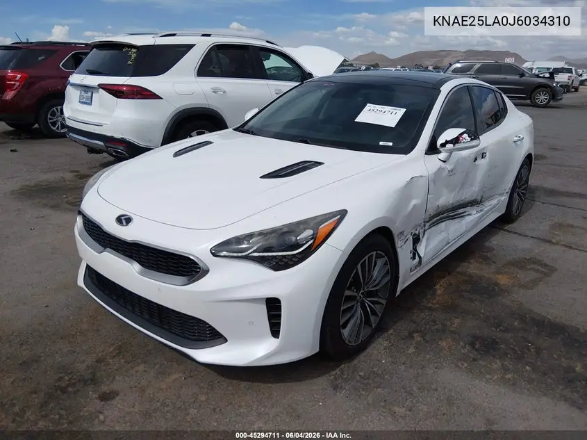 2018 Kia Stinger Premium VIN: KNAE25LA0J6034310 Lot: 45294711