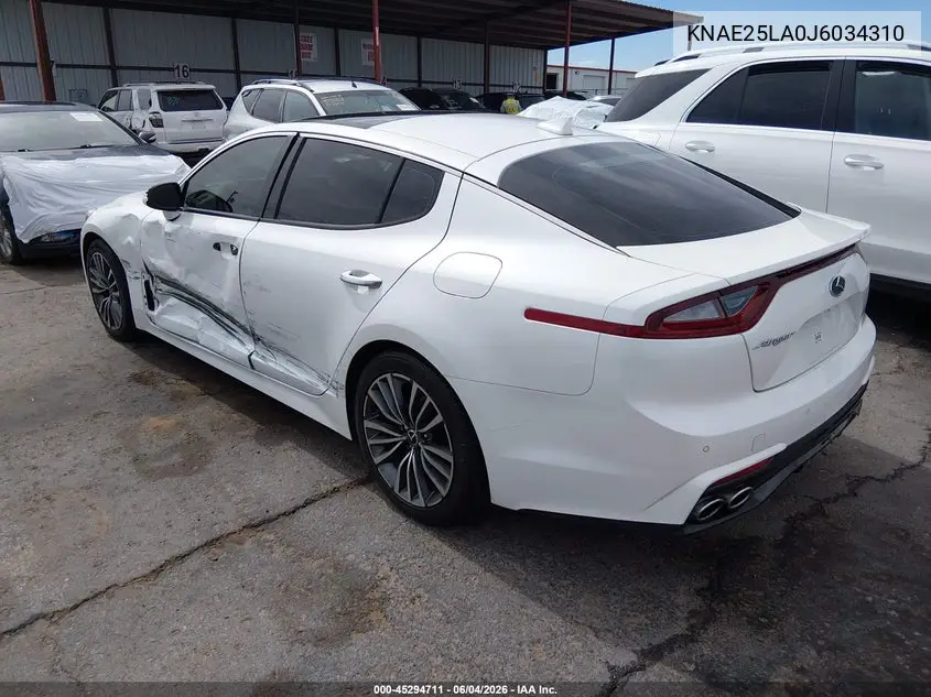 2018 Kia Stinger Premium VIN: KNAE25LA0J6034310 Lot: 45294711
