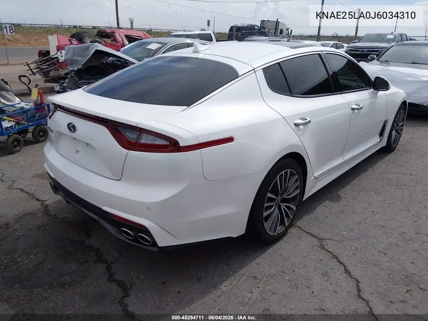 2018 Kia Stinger Premium VIN: KNAE25LA0J6034310 Lot: 45294711