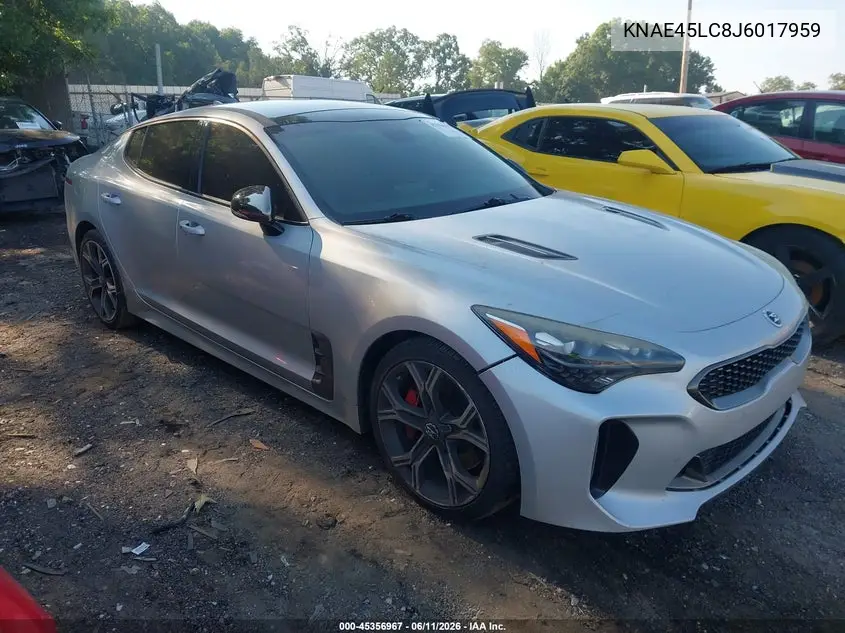 2018 Kia Stinger Gt1 VIN: KNAE45LC8J6017959 Lot: 45356967