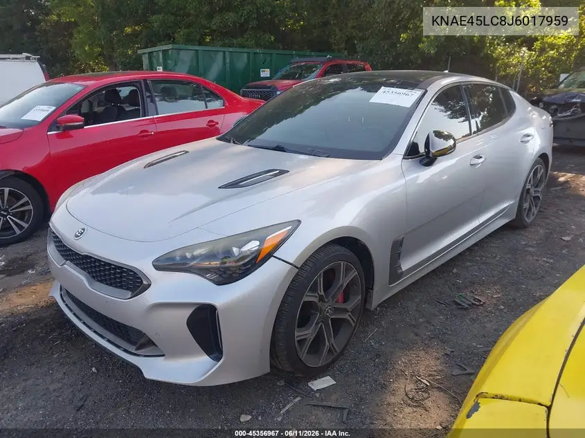 2018 Kia Stinger Gt1 VIN: KNAE45LC8J6017959 Lot: 45356967