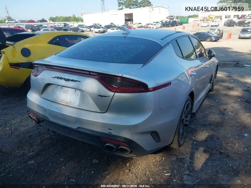 2018 Kia Stinger Gt1 VIN: KNAE45LC8J6017959 Lot: 45356967
