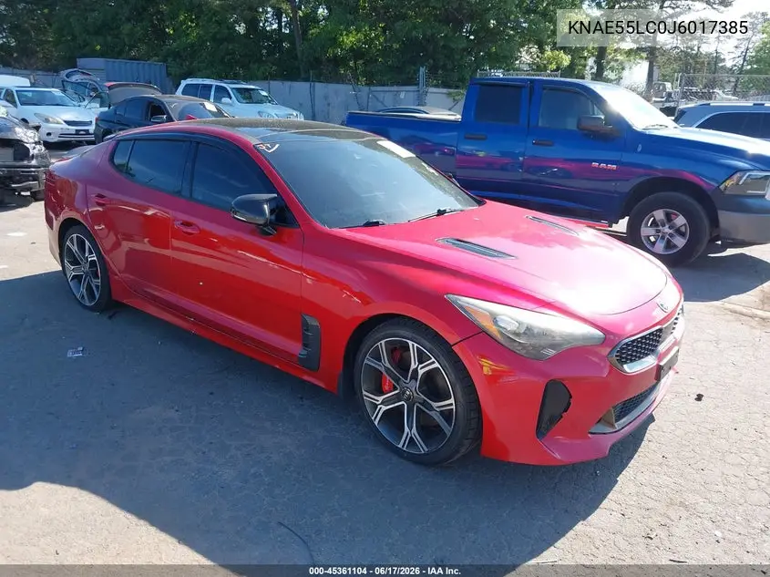 2018 Kia Stinger Gt2 VIN: KNAE55LC0J6017385 Lot: 45361104