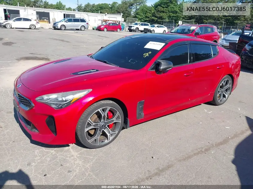 2018 Kia Stinger Gt2 VIN: KNAE55LC0J6017385 Lot: 45361104