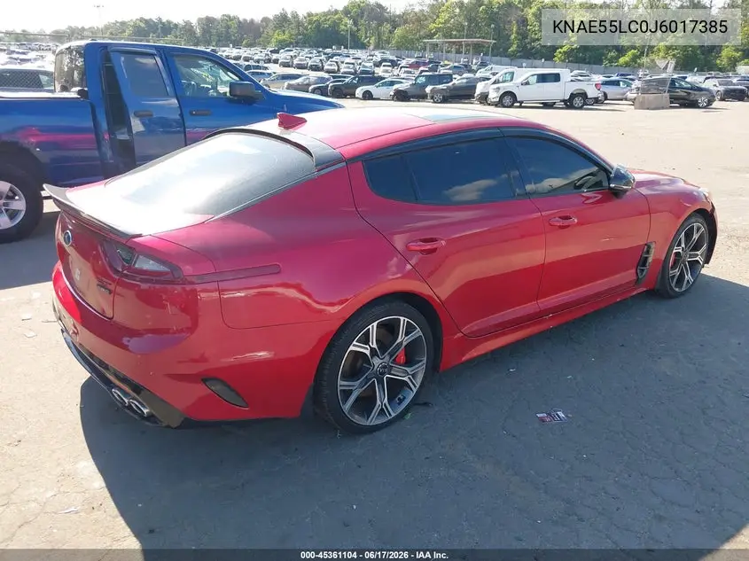 2018 Kia Stinger Gt2 VIN: KNAE55LC0J6017385 Lot: 45361104