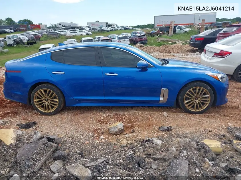 2018 Kia Stinger VIN: KNAE15LA2J6041214 Lot: 45371506