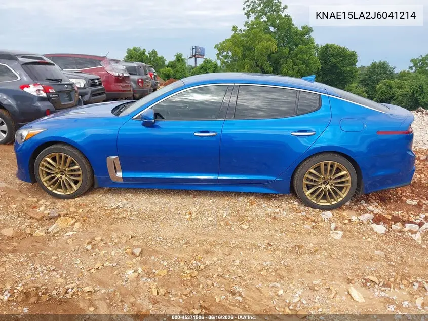 2018 Kia Stinger VIN: KNAE15LA2J6041214 Lot: 45371506