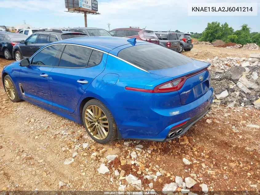 2018 Kia Stinger VIN: KNAE15LA2J6041214 Lot: 45371506