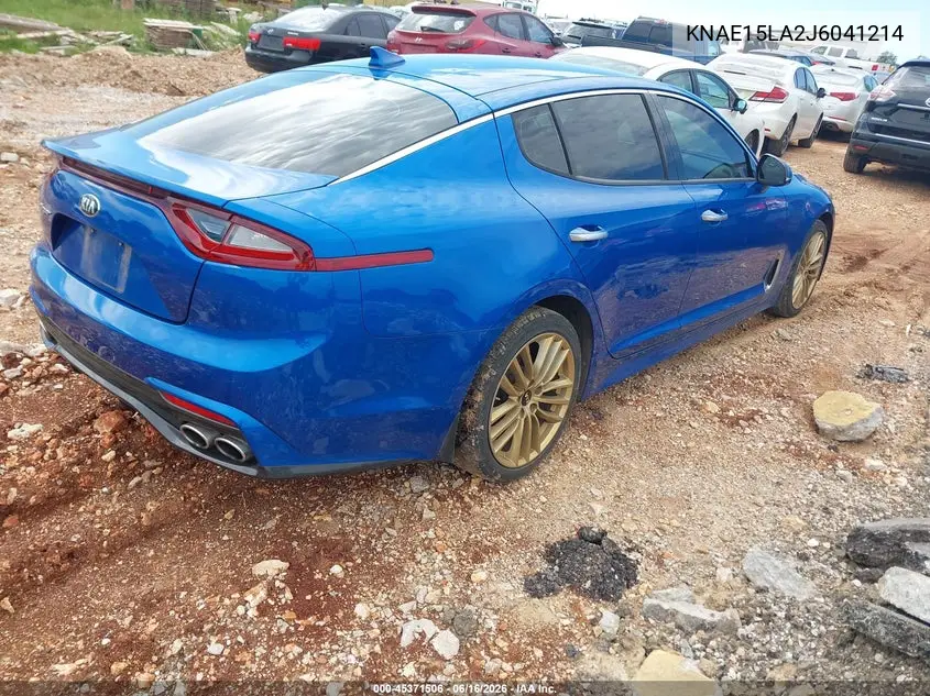 2018 Kia Stinger VIN: KNAE15LA2J6041214 Lot: 45371506