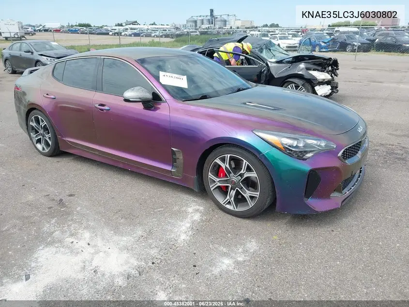 2018 Kia Stinger Gt VIN: KNAE35LC3J6030802 Lot: 45382001