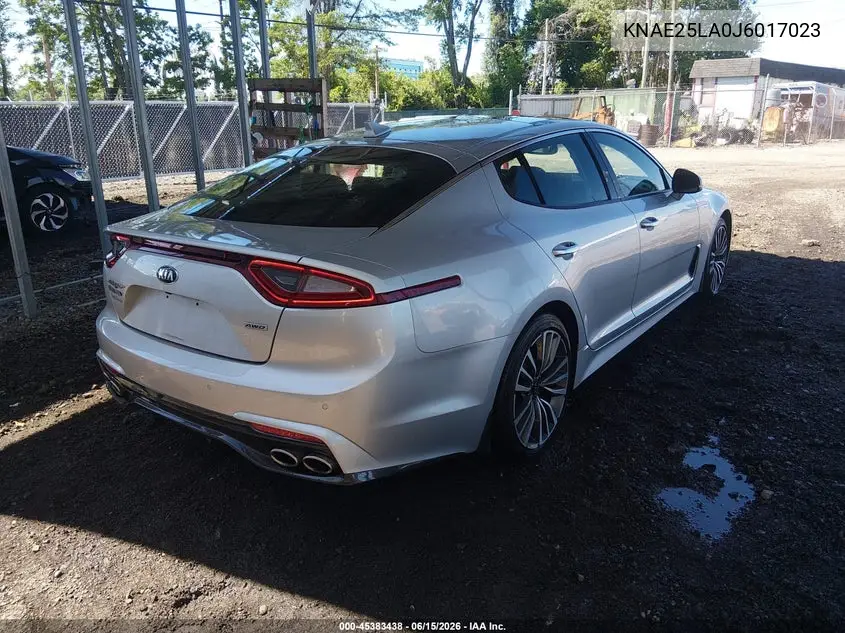 2018 Kia Stinger Premium VIN: KNAE25LA0J6017023 Lot: 45383438