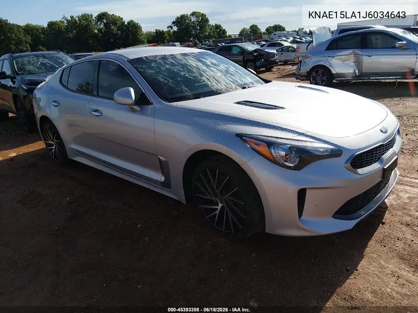 2018 Kia Stinger VIN: KNAE15LA1J6034643 Lot: 45393308