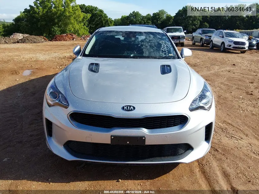 2018 Kia Stinger VIN: KNAE15LA1J6034643 Lot: 45393308
