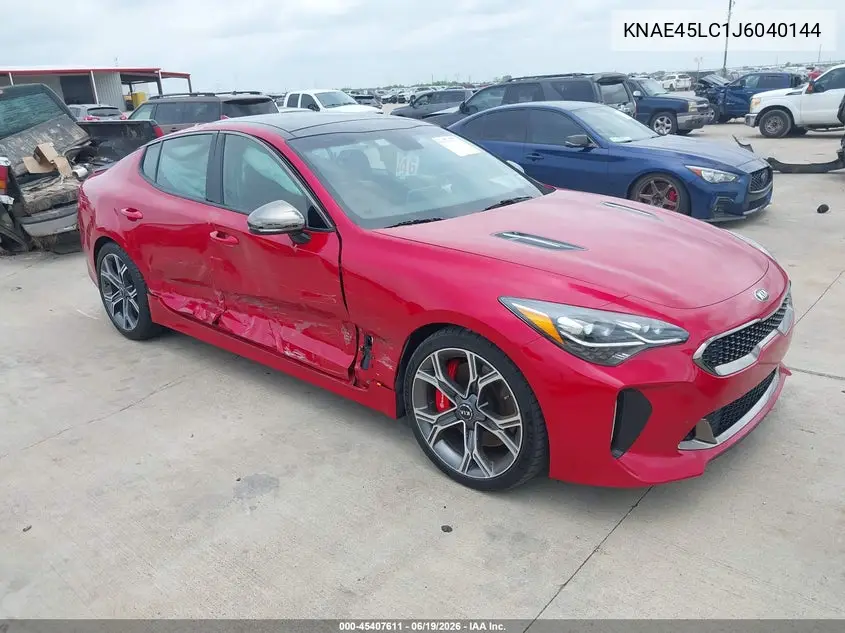 2018 Kia Stinger Gt1 VIN: KNAE45LC1J6040144 Lot: 45407611