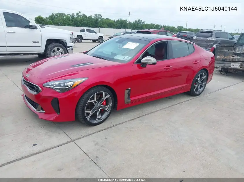 2018 Kia Stinger Gt1 VIN: KNAE45LC1J6040144 Lot: 45407611