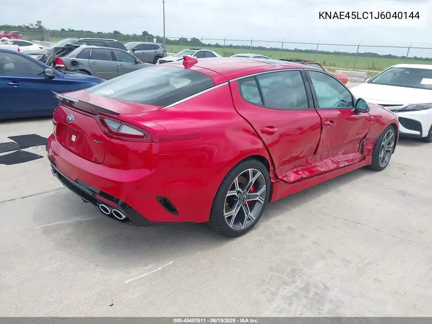 2018 Kia Stinger Gt1 VIN: KNAE45LC1J6040144 Lot: 45407611