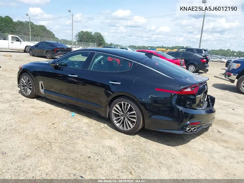 2018 Kia Stinger Premium VIN: KNAE25LA5J6012190 Lot: 45440735