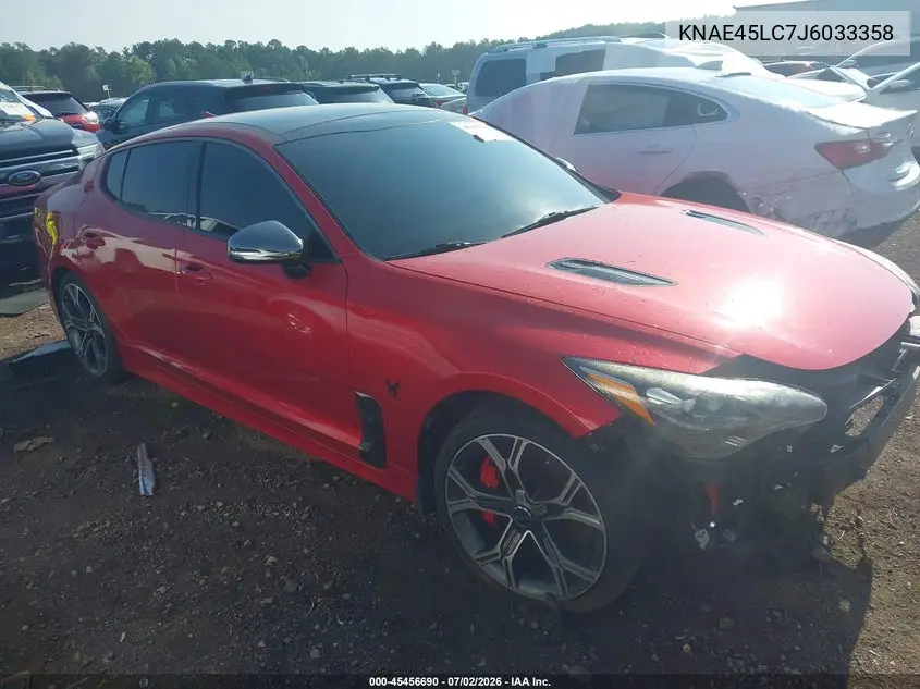 2018 Kia Stinger Gt1 VIN: KNAE45LC7J6033358 Lot: 45456690