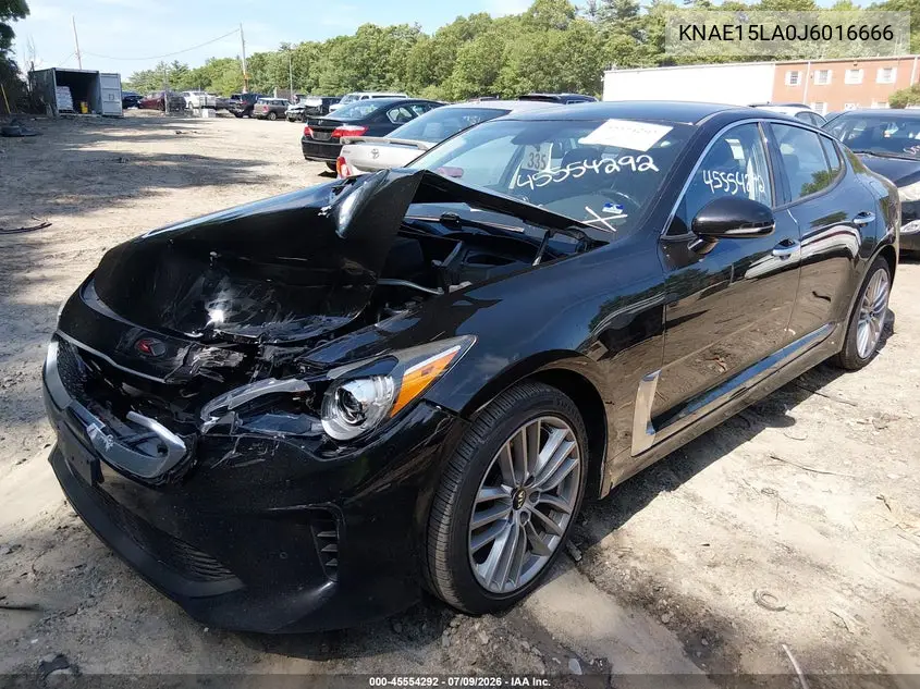 2018 Kia Stinger VIN: KNAE15LA0J6016666 Lot: 45554292