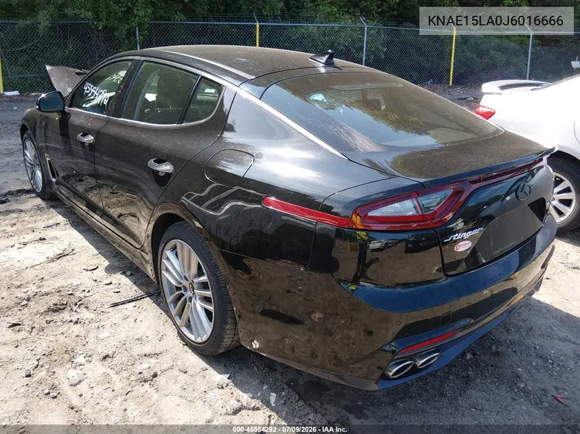 2018 Kia Stinger VIN: KNAE15LA0J6016666 Lot: 45554292