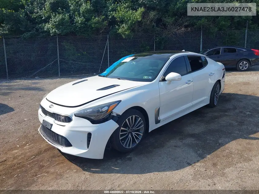 2018 Kia Stinger Premium VIN: KNAE25LA3J6027478 Lot: 45590822