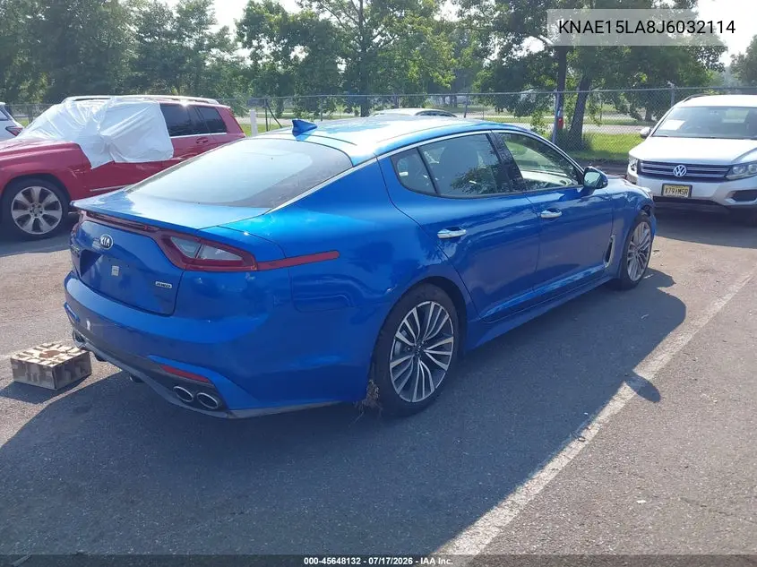 2018 Kia Stinger VIN: KNAE15LA8J6032114 Lot: 45648132