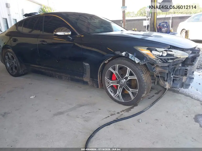 2018 Kia Stinger Gt1 VIN: KNAE45LC6J6012114 Lot: 45648604