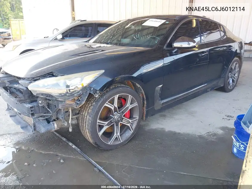 2018 Kia Stinger Gt1 VIN: KNAE45LC6J6012114 Lot: 45648604