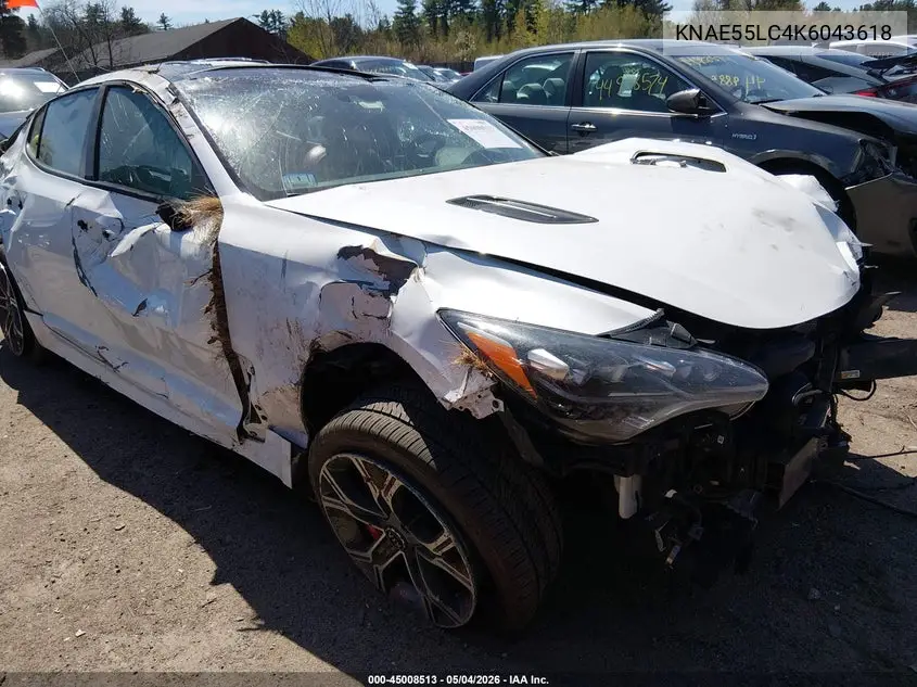 2019 Kia Stinger Gt2 VIN: KNAE55LC4K6043618 Lot: 45008513
