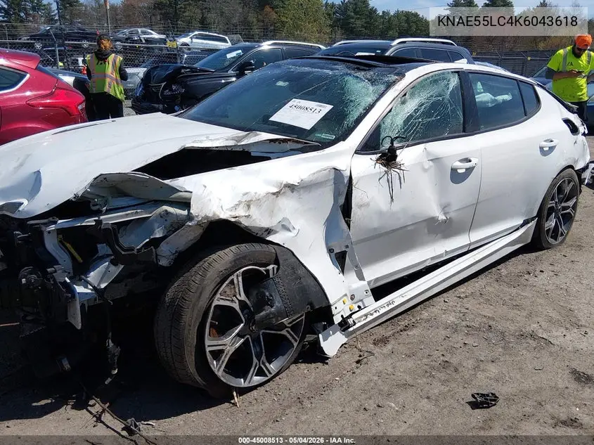 2019 Kia Stinger Gt2 VIN: KNAE55LC4K6043618 Lot: 45008513