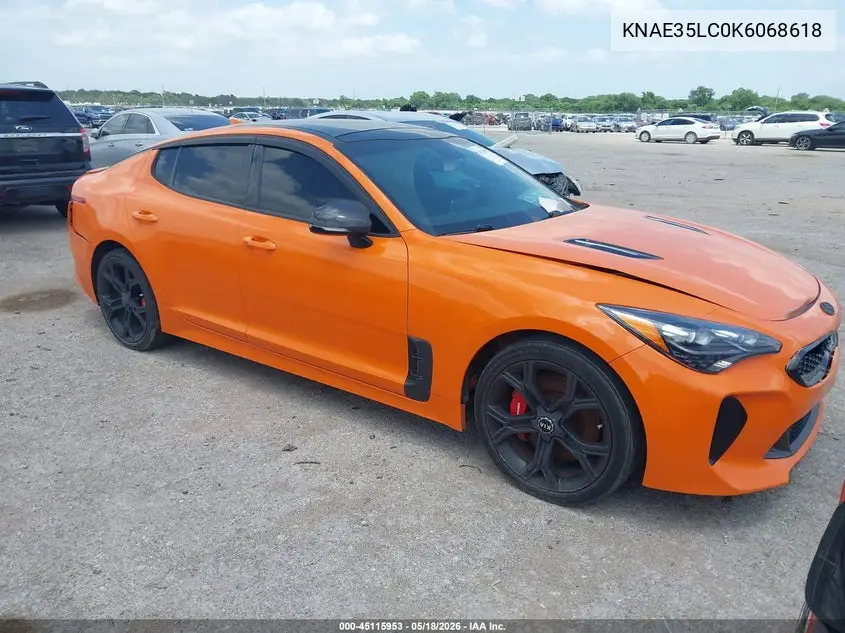 2019 Kia Stinger Gts VIN: KNAE35LC0K6068618 Lot: 45115953