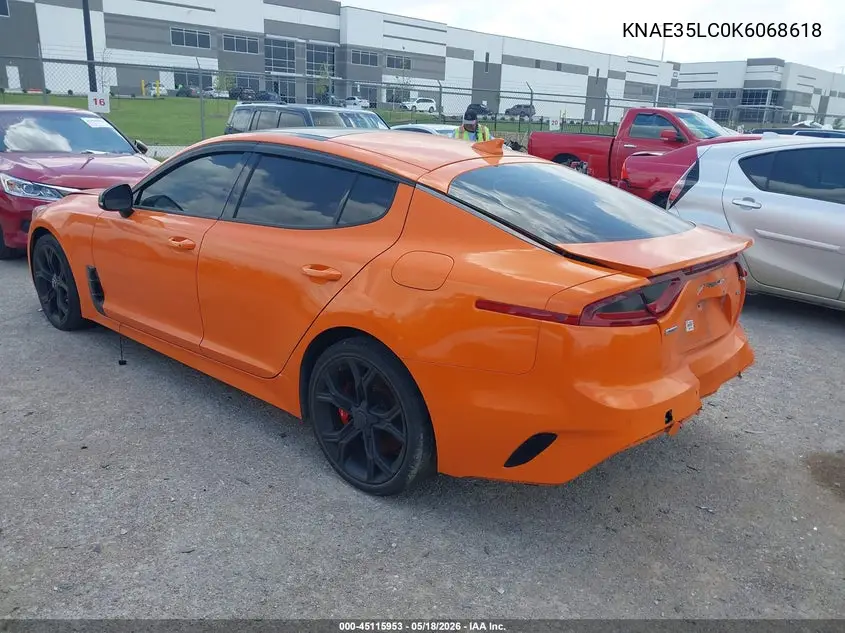 2019 Kia Stinger Gts VIN: KNAE35LC0K6068618 Lot: 45115953