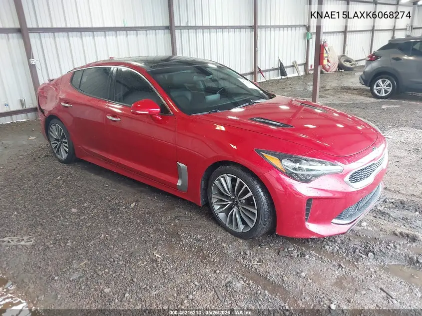 2019 Kia Stinger VIN: KNAE15LAXK6068274 Lot: 45216213